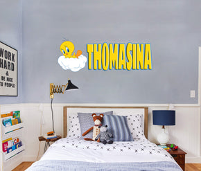 Tweety Looney Tunes Personnalisé Custom Name Wall Sticker Decal WP146