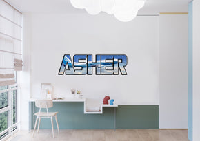 Airplane Personalized Custom Name Wall Sticker Decal WP171