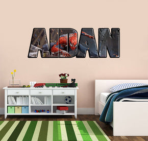 Spider-Man Personnalisé Custom Name Wall Sticker Decal WP19