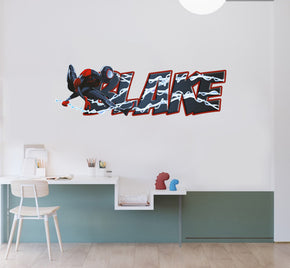Spider Man Into The Spider Verse Miles Morales Custom Name Wall Sticker Decal TR03