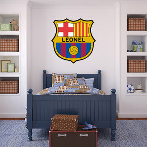 Barcelona FCB Logo Personalized Custom Name Wall Sticker Decal WP228