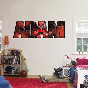 DEADPOOL Super Hero Personalized Custom Name Wall Sticker Decal WP233