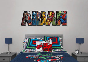 Marvel Super Heroes Personnalisé Custom Name Wall Sticker Decal WP235