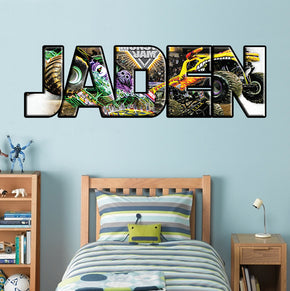Monster Jam Personalized Custom Name Wall Sticker Decal WP236