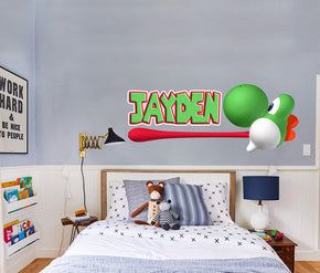 Yoshi Super Mario Bros Personalized Custom Name Wall Sticker Decal WP244