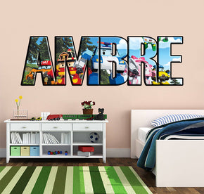 Robocar Poli Personnalisé Custom Name Wall Sticker Decal WP24