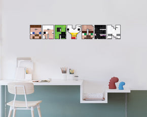 Minecraft Personalized Custom Name Wall Sticker Decal WP251
