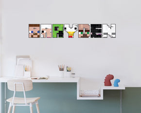 Minecraft personnalisé nom personnalisé sticker mural autocollant WP251