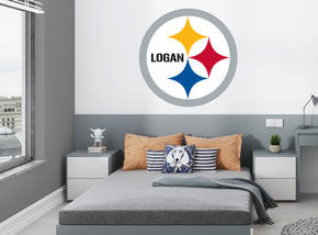 Pittsburgh Steelers Logo Personalized Custom Name Wall Sticker Decal WP299