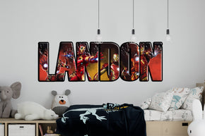 Iron-Man Super Heroes Personalized Custom Name Wall Sticker Decal WP312