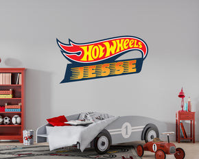 Hot Wheels Personalized Custom Name Wall Sticker Decal WP326