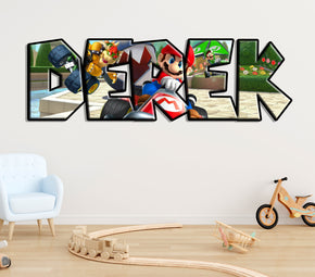 Mario Kart Super Mario Bros Personalized Custom Name Wall Sticker Decal WP344