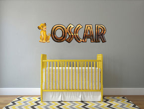 Simba Lion King Personalized Custom Name Wall Sticker Decal WP42
