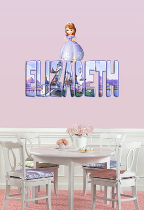 Sofia The First Personalized Custom Name Wall Sticker Decal WP43