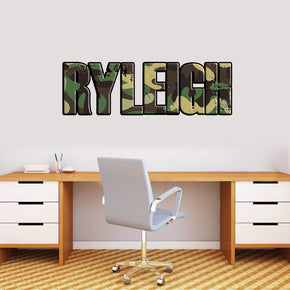 Camo Kids Personalized Custom Name Wall Sticker Decal WP47