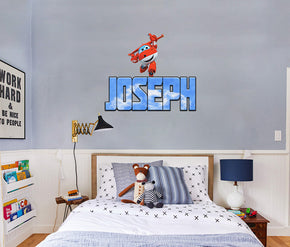 JETT Super Wings Personnalisé Custom Name Wall Sticker Decal WP61