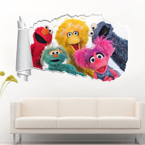 Kids TV Series Caractères 3D Torn Paper Hole Ripped Effect Decal Wall Sticker WT206