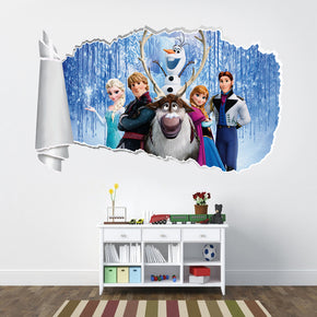 Frozen 3D Torn Paper Hole Ripped Effect Decal Wall Sticker WT27