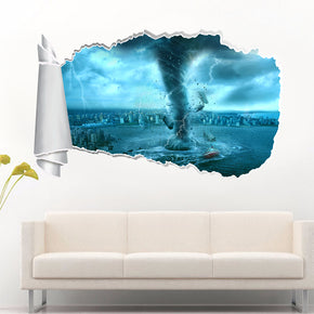 Tornado Storm 3D Torn Paper Hole Ripped Effect Autocollant mural décalcomanies