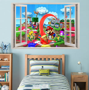Paper Mario 3D Window View Wall Sticker Decal J1511