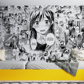 Anime Manga Woven Self-Adhesive Removable Wallpaper Modern Mural