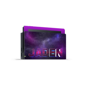 Purple Galaxy Stars Personalized Nintendo Switch Skin Decal For Console NSF11