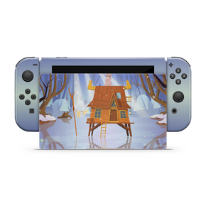 Snowy Cabin Nintendo Switch Skin Decal For Console NSF24