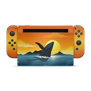 Whale In Sunset Nintendo Switch Skin Decal For Console NSF23
