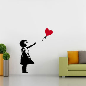 Banksy Girl With Balloon Wall Sticker Decal Stencil Silhouette ST395