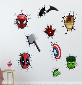 The Avengers Characters Set Super Heroes Wall Sticker Décalque WC143