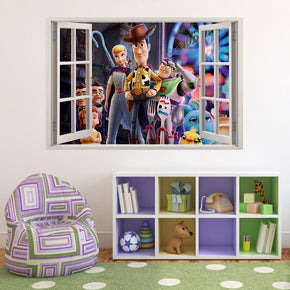 Autocollant mural de fenêtre Toy Story Buzz Woody 3D W085