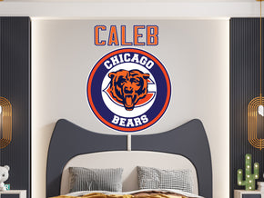 Chicago Bears Logo Personalized Custom Name Wall Sticker Decal WP318